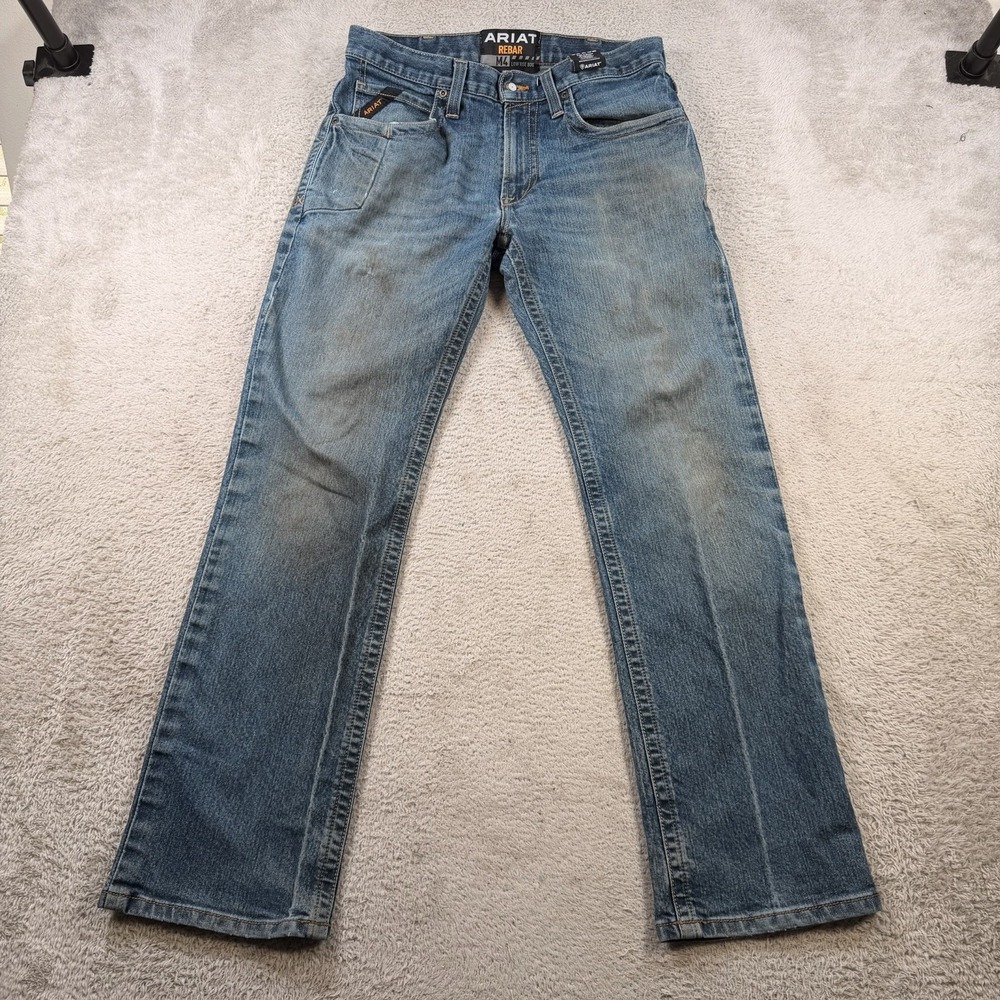 Ariat M4 Jeans Men 32x32 (Fit 30x30) Blue Denim Relaxed Boot Cut Cowboy Rebar